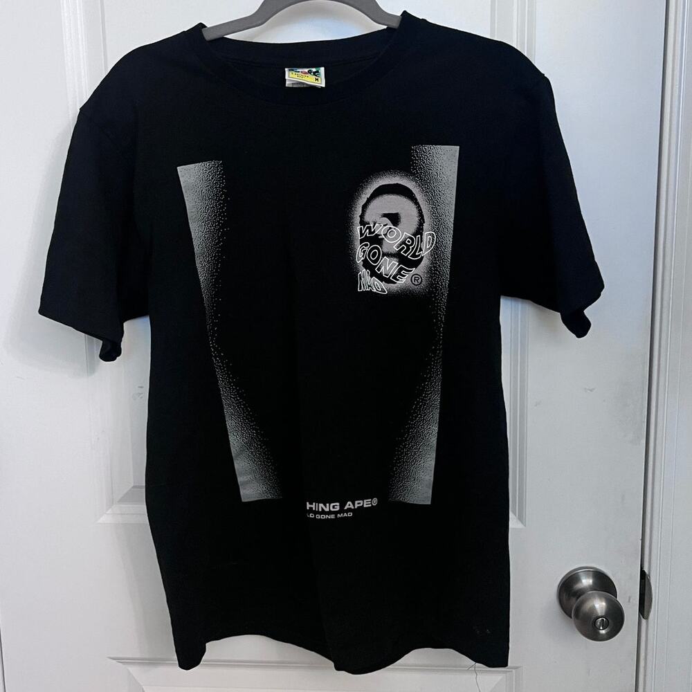 Bape A Bathing Ape World Gone Mad Cotton T-Shirt Men's M Streetwear Logo Casual